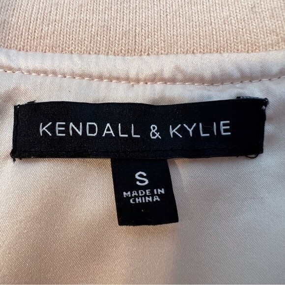 Kendall & Kylie Satin Bomber Jacket Peach Size S - Picture 9 of 11